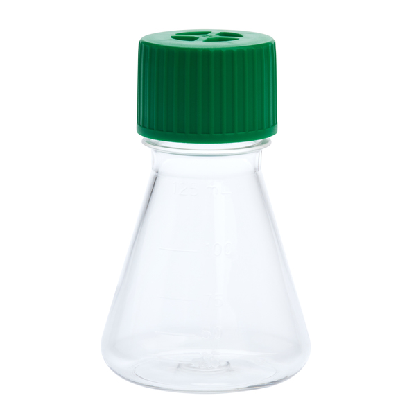 Celltreat Erlenmeyer Flask, Vent Cap, Plain Bottom, PETG, Sterile, 125mL 229801